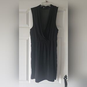 Sparkle & Fade Black V-Neck Sheath Maxi‎ Dress